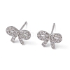 Bowknot Brass Stud Earrings EJEW-M245-02P-1