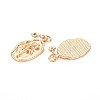 Brass Olivine Rhinestone Pendants KK-S364-220-2