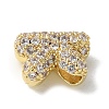 Brass Micro Pave Cubic Zirconia Beads KK-P290-61G-K-2