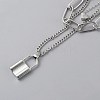 Alloy Paperclip & Curb & Cable Chains 3 Layer Necklace NJEW-WH0022-09D-1