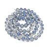 Faceted Rainbow Color Plated Glass Round Beads Strands EGLA-F086-B02-2