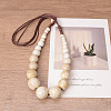 Ethnic Style Porcelain Round Graduated Beaded Waxed Cord Necklaces for Women FS-WG62C5E-04-1