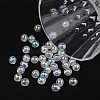 Faceted Eco-Friendly Transparent Acrylic Round Beads X-TACR-K001-6mm-22-3