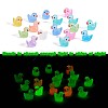 100Pcs Luminous Tiny Ducks Mini Resin Duck Colorful Miniature Fairy Garden Mini Duck  for Miniature Landscape JX530A-1