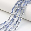 Electroplate Transparent Glass Beads Strands EGLA-A034-T8mm-M03-1