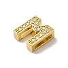 Brass Micro Pave Cubic Zirconia Beads KK-H487-25G-13-2