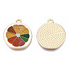 Rack Plating Alloy Enamel Pendants PALLOY-N172-055-2