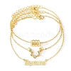 3Pcs Alloy Rhinestones Anklets AJEW-S083-01G-03-1