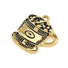 Blended Coffee Alloy Enamel Pendants ENAM-B038-01G-03-2