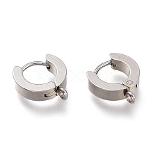 304 Stainless Steel Huggie Hoop Earrings Findings STAS-I167-01C-P