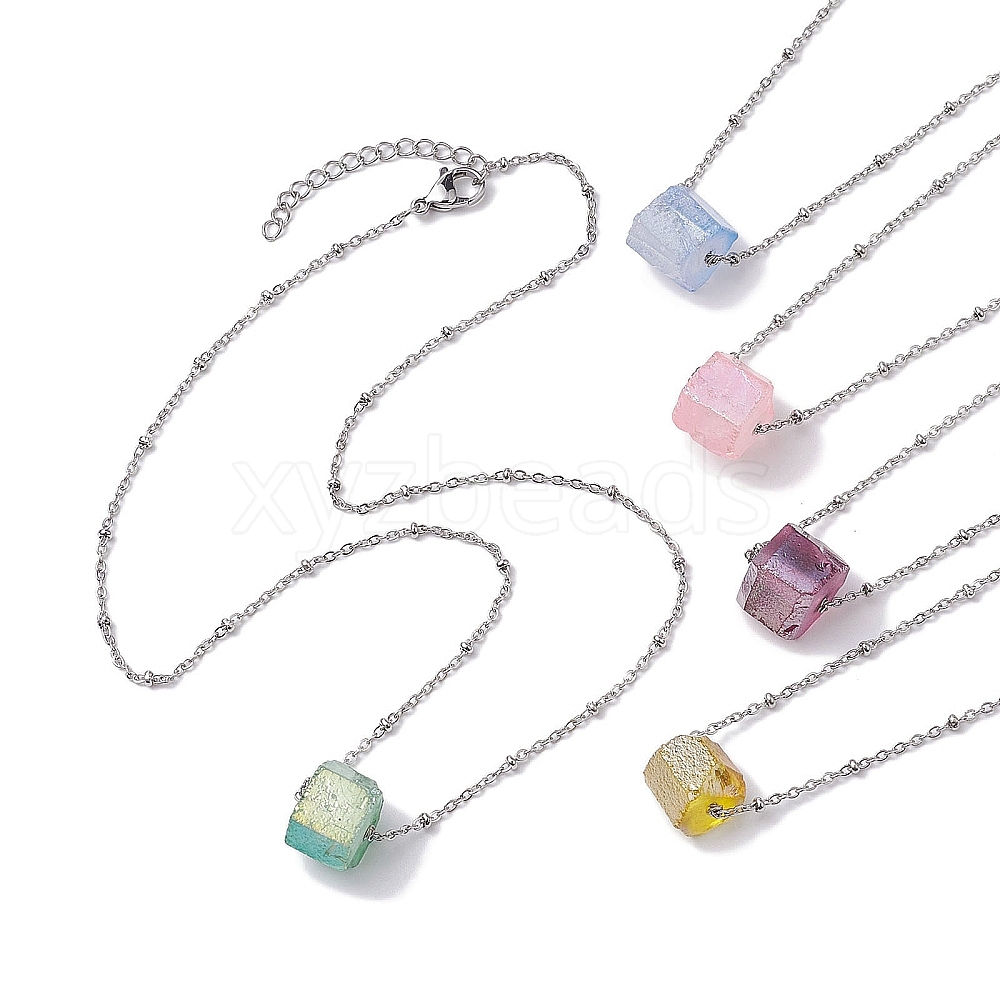 Wholesale Electroplated Natural Quartz Beads Charm Necklaces - xyzbeads.com
