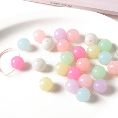 Opaque Acrylic Beads OACR-H038-09-1