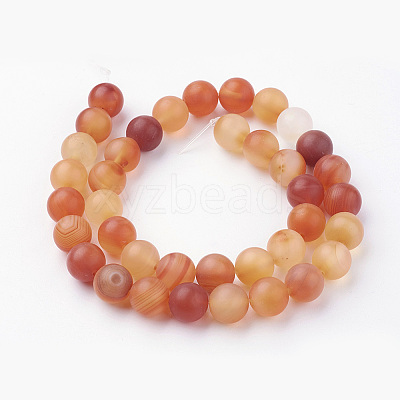 Natural Red Agate Bead Strands G-G735-64F-10mm-1