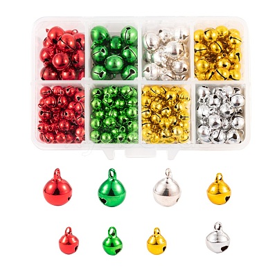 Christmas Theme PVD Vacuum Plating Brass Bell Charms KKB-LS0001-01-1