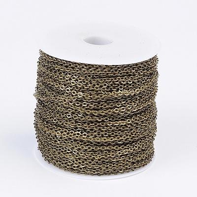 Brass Flat Oval Cable Chains CHC025Y-01-AB-1