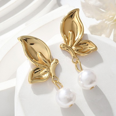 304 Stainless Steel Butterfly Wing Stud Earrings EJEW-S253-22G-1