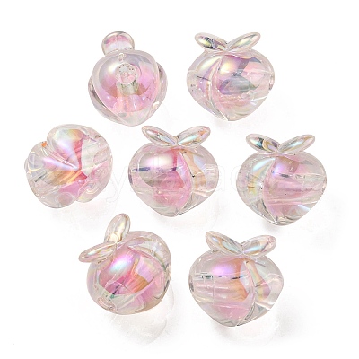 UV Plating Rainbow Iridescent Acrylic Beads OACR-F004-02H-1