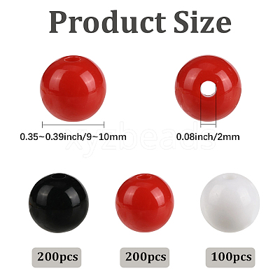 3Colors Opaque Acrylic Beads MACR-SP0001-94C-1