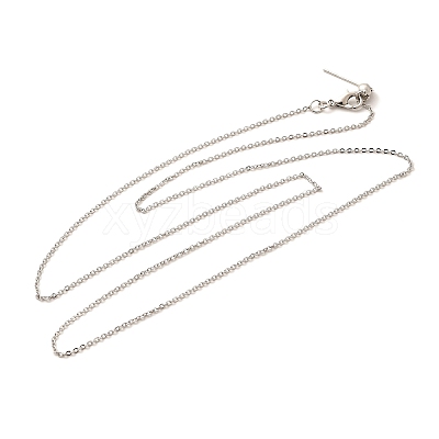1mm Rack Plating Brass Cable Chain Adjustable Slider Necklaces for Women Men MAK-L044-04P-1