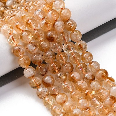 Heated Natural Citrine Bead Strands G-P466-01C-01-1