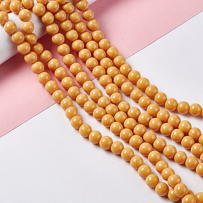 Painted Glass Bead Strands DGLA-S071-8mm-22-1