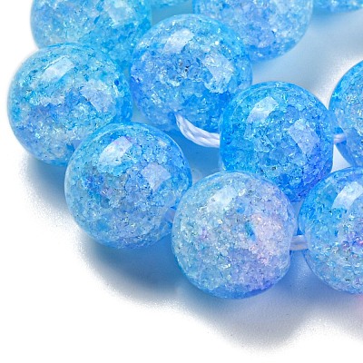 Spray Painted Crackle Glass Beads Strands DGLA-C002-10mm-05-1