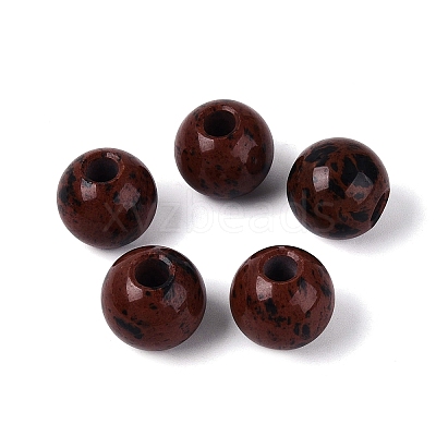Natural Mahogany Obsidian European Beads G-Q602-09C-04-1