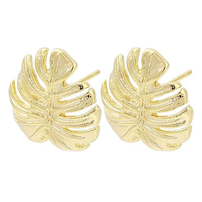 Brass Stud Earring Findings KK-Z099-04G-03-1