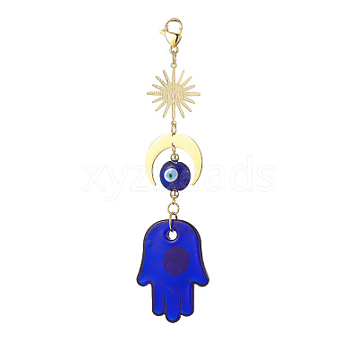 Handmade Evil Eye Lampwork Pendant Decorations HJEW-JM00912-04-1