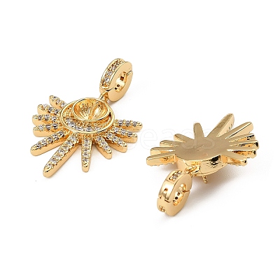 Brass Micro Pave Cubic Zirconia Peg Bails Charms KK-D106-14G-1