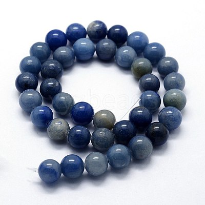 Dyed & Heated Natural Blue Aventurine Beads Strands X-G-I199-24-6mm-1