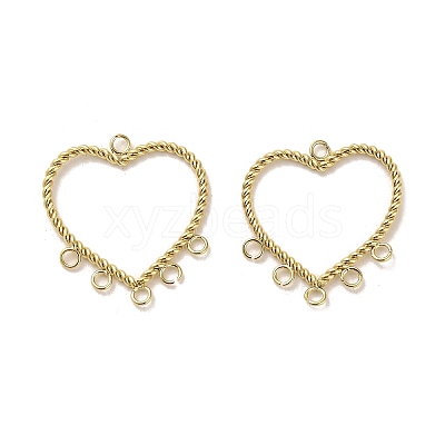 304 Stainless Steel Chandelier Component Heart Links High Polished STAS-L022-140G-1