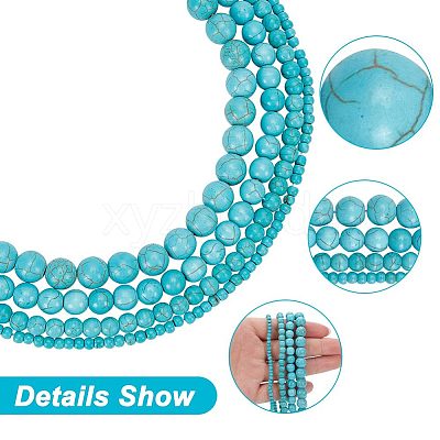 4 Strands 4 Styles Synthetic Turquoise Beads Strands G-AR0005-10-1