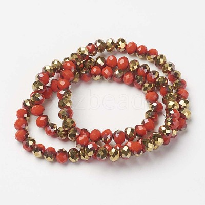 Electroplate Opaque Glass Beads Strands EGLA-A034-P4mm-O07-1