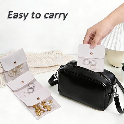 6Pcs PU Leather with PVC Pouches with Snap Button ABAG-WH0072-036B-1