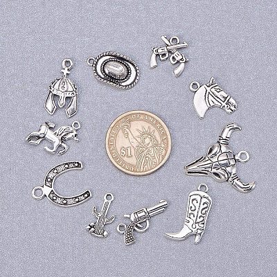 Western Charms Tibetan Style Alloy Pendants TIBEP-PH0001-05AS-1