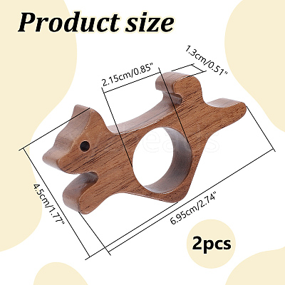 Wooden Thumb Page Holder AJEW-WH0077-119B-1