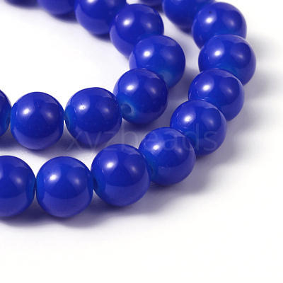 Painted Glass Round Bead Strands X-DGLA-S071-8mm-50-1