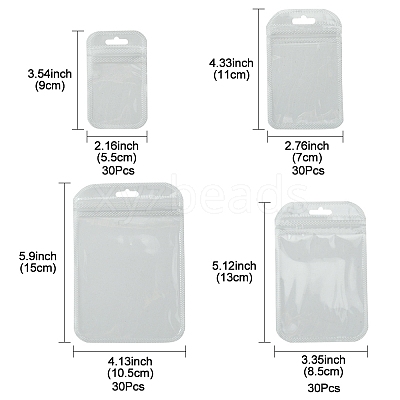 30Pcs Transparent Plastic Resealable Packaging Bags OPP-FS0001-06B-1