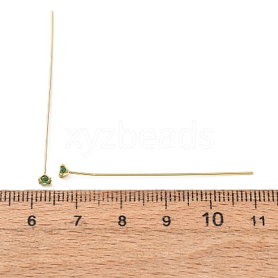 Brass Micro Pave Cubic Zirconia Stud Earring Findings CU-CBA4618-01G-05-1
