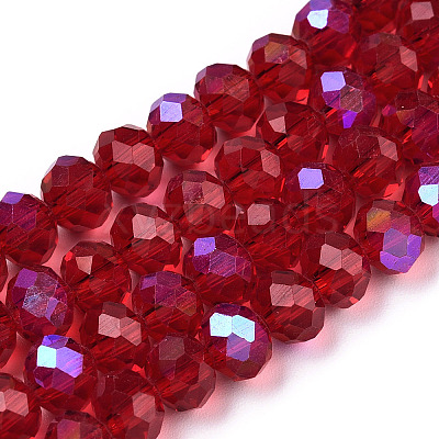 Electroplate Glass Beads Strands EGLA-A034-T3mm-L20-1
