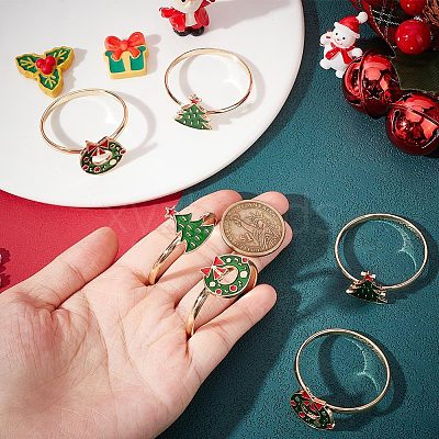 6Pcs 2 Style inc Alloy Napkin Rings AJEW-GF0007-17-1