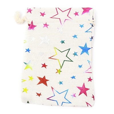 Christmas Theme Cotton Fabric Cloth Bag ABAG-H104-B14-1