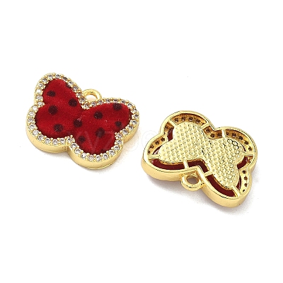 Brass Micro Pave Cubic Zirconia Pendants KK-C158-03D-G-1