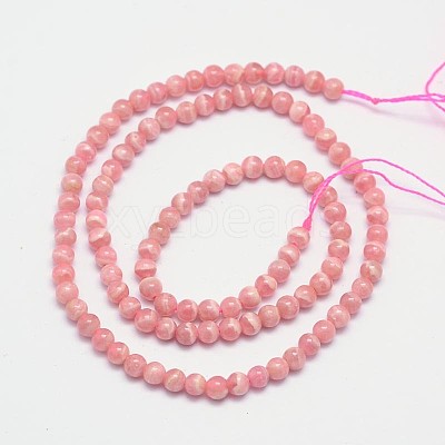 Natural Argentina Rhodochrosite Bead Strands G-M262-4mm-07-1