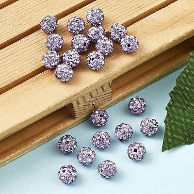 Polymer Clay Rhinestone Beads RB-H284-6MM-Half-371-1