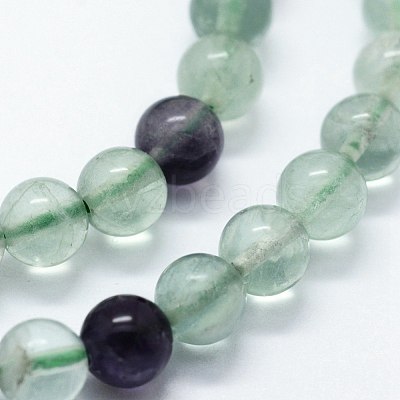 Natural Fluorite Beads Strands G-I199-12-4mm-1