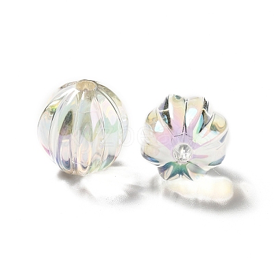 Two Tone UV Plating Rainbow Iridescent Acrylic Beads TACR-D010-05E-1