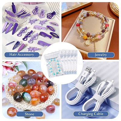 60Pcs Glitter Holographic Star Plastic Packaging Yin-yang Resealable Bags OPP-TA0001-24A-1