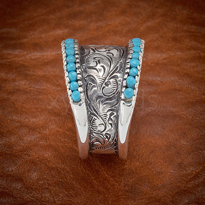 Retro Alloy & Turquoise Finger Rings FS-WG1E1DC-03-1